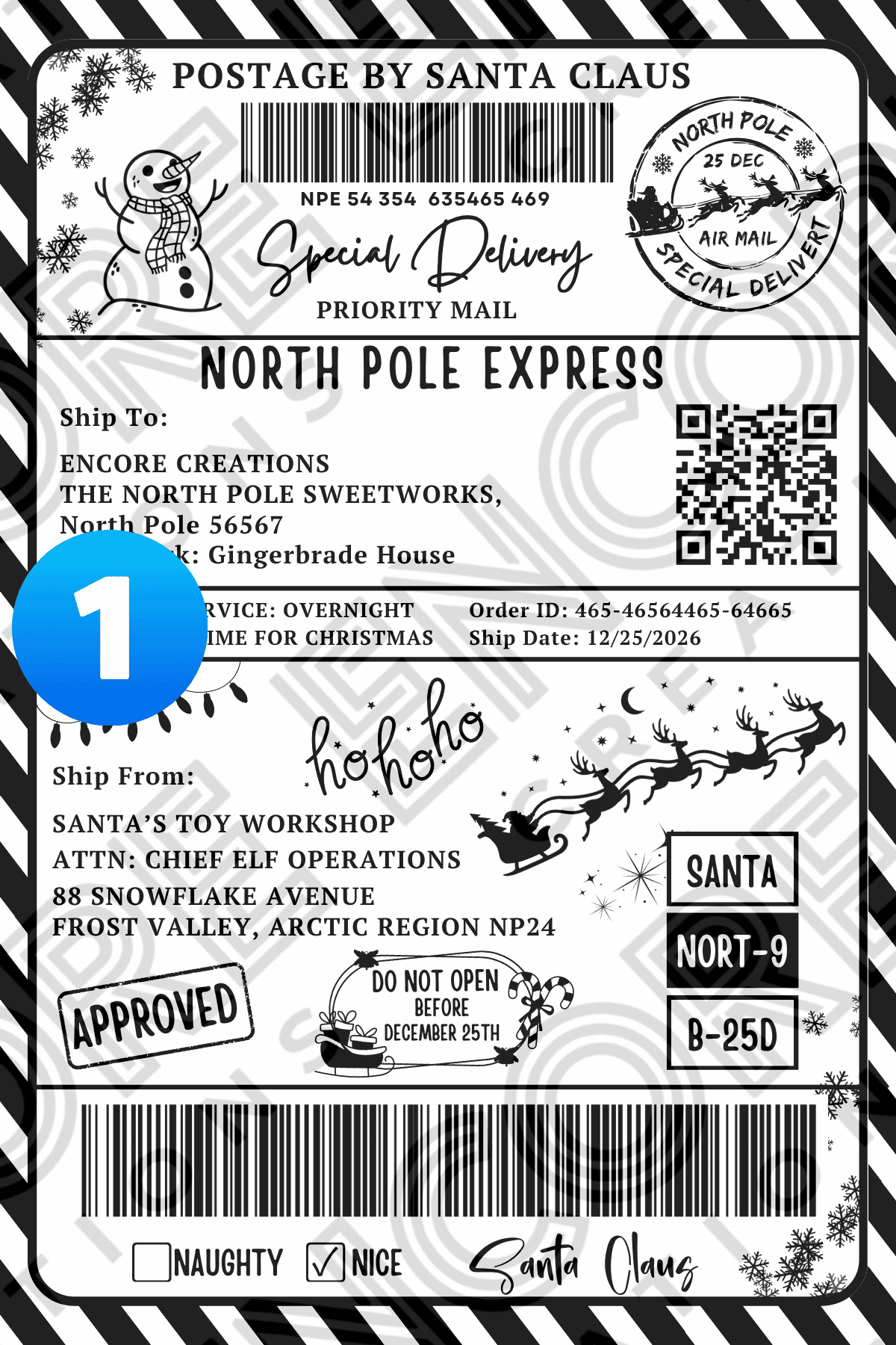 Christmas Present Parcel Labels