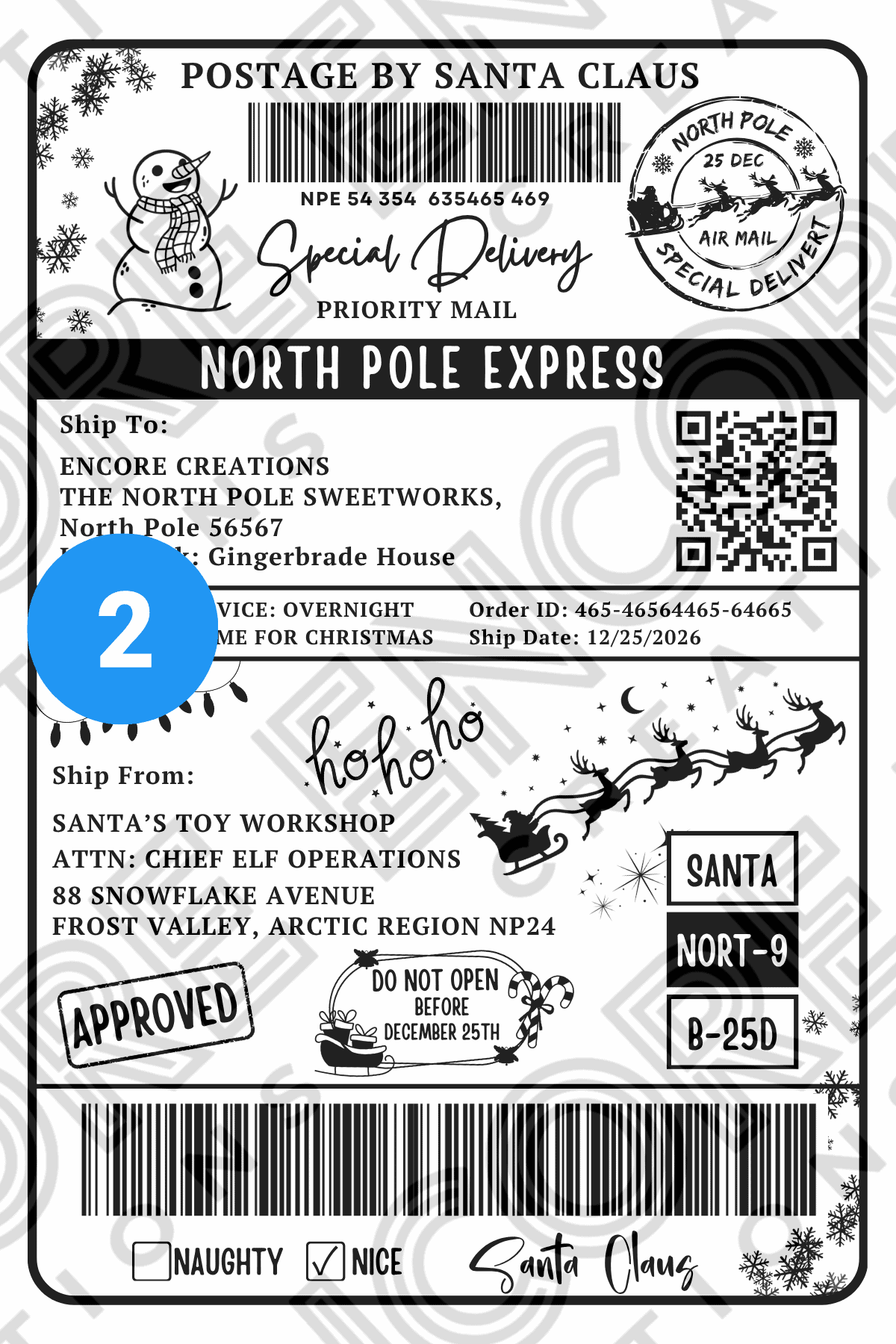 Christmas Present Parcel Labels