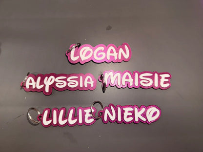 3D Printed Name Tag Keyring