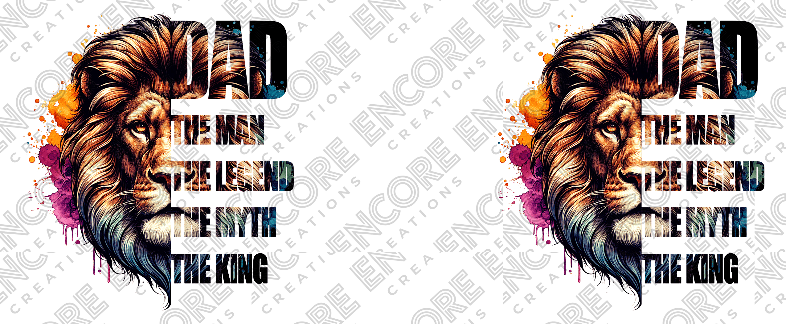 Lion head logo with vibrant, colourful artistic design.